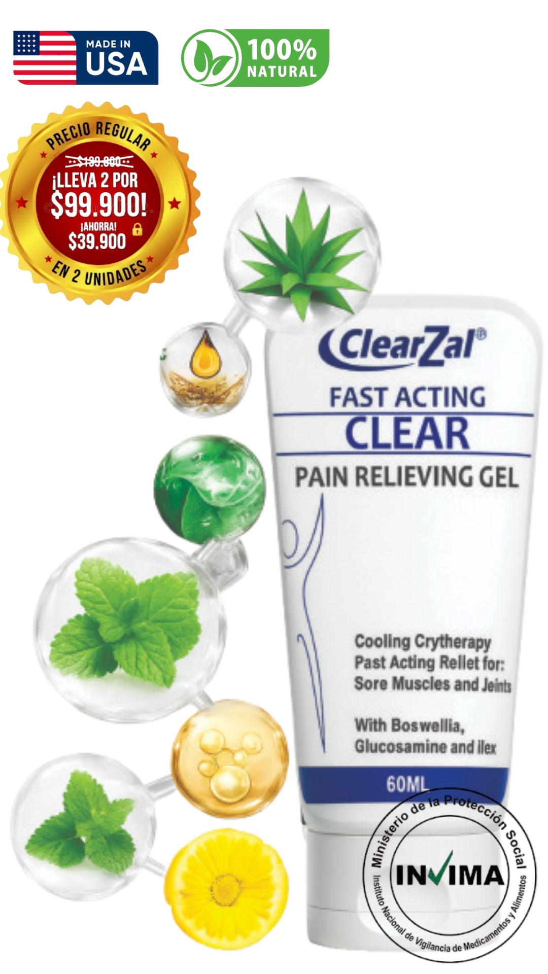 Fast Acting Clear Pain Relieving 60ml